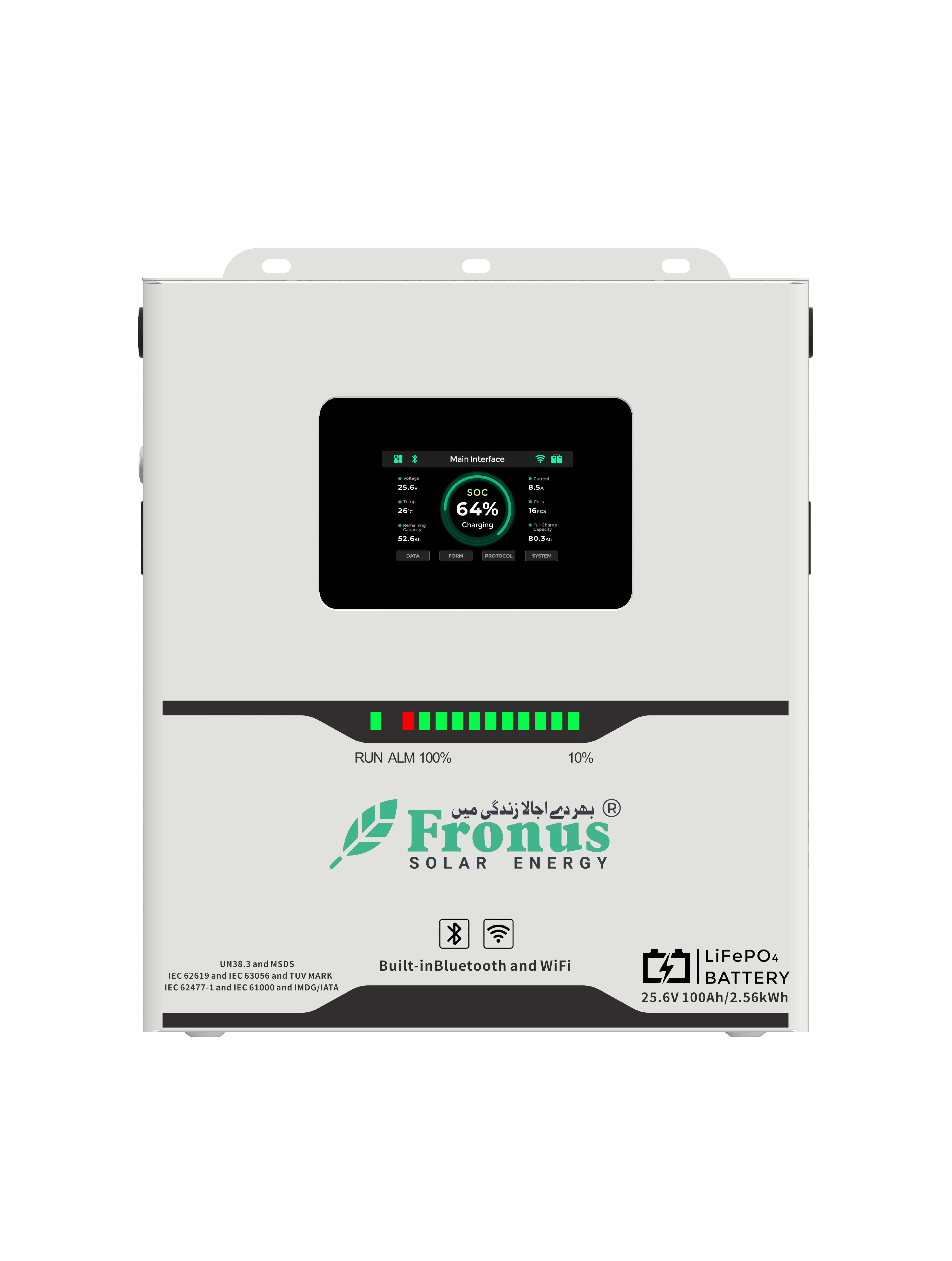 Platinum 2.56kW 25.6V 100AH Lithium Battery - front