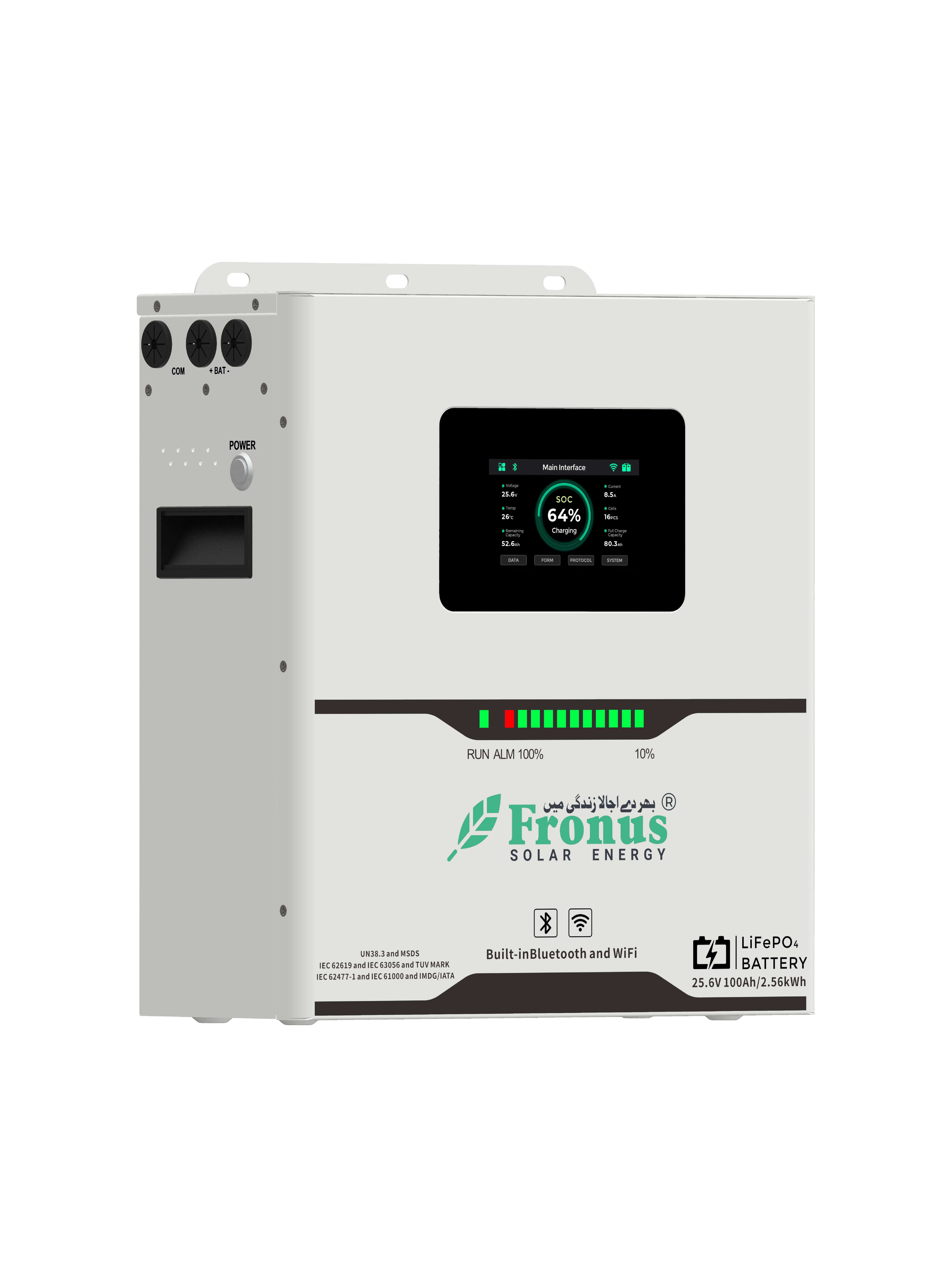 Platinum 2.56kW 25.6V 100AH Lithium Battery - left