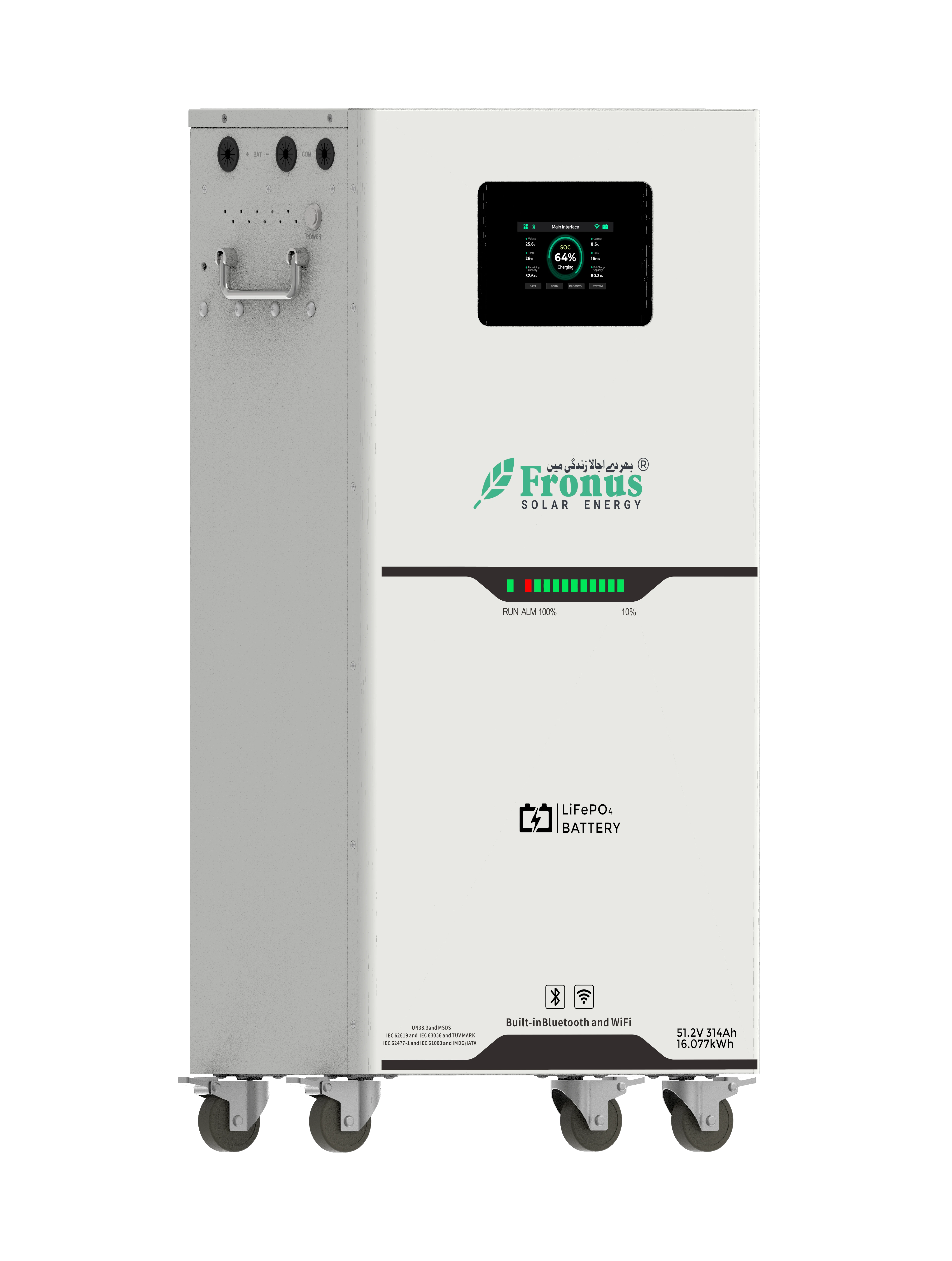 Platinum 16kW 51.2V 314AH Lithium Battery - left